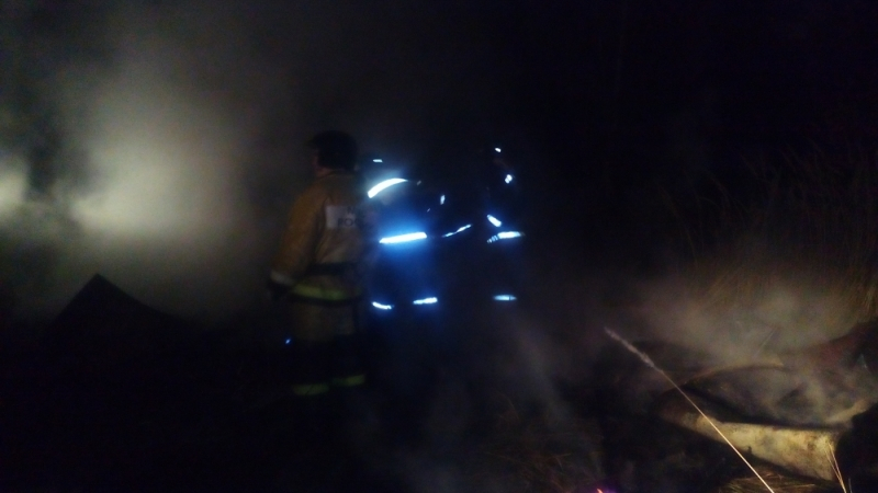 Ночью на Судогодском шоссе тушили пожар