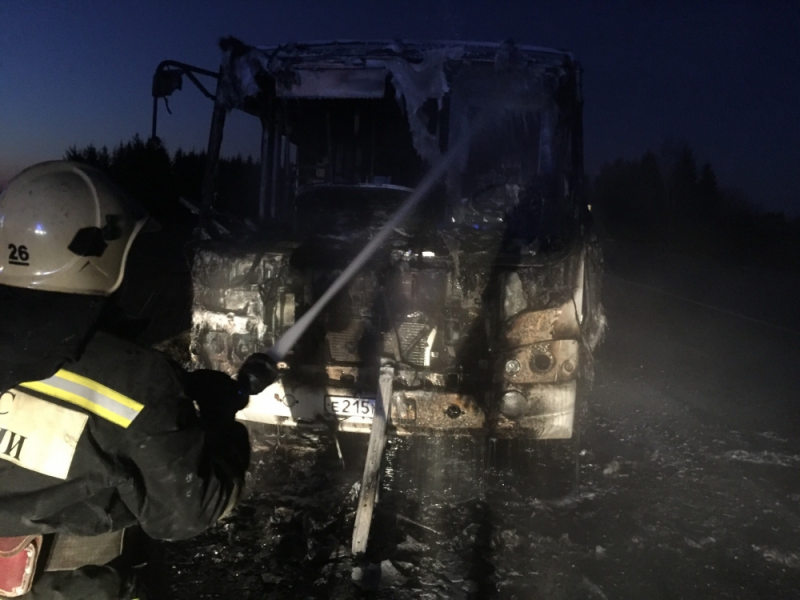 В Суздале загорелся пассажирский автобус