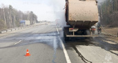 На трассе М-7 во Владимирской области загорелся грузовик 