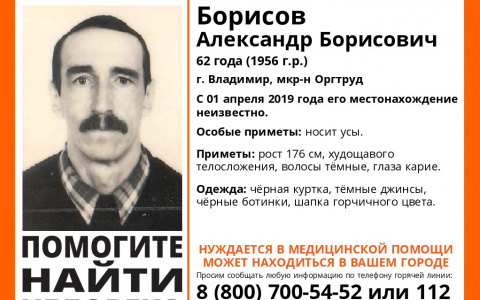 Владимирцев просят помочь в поисках жителя Оргтруда